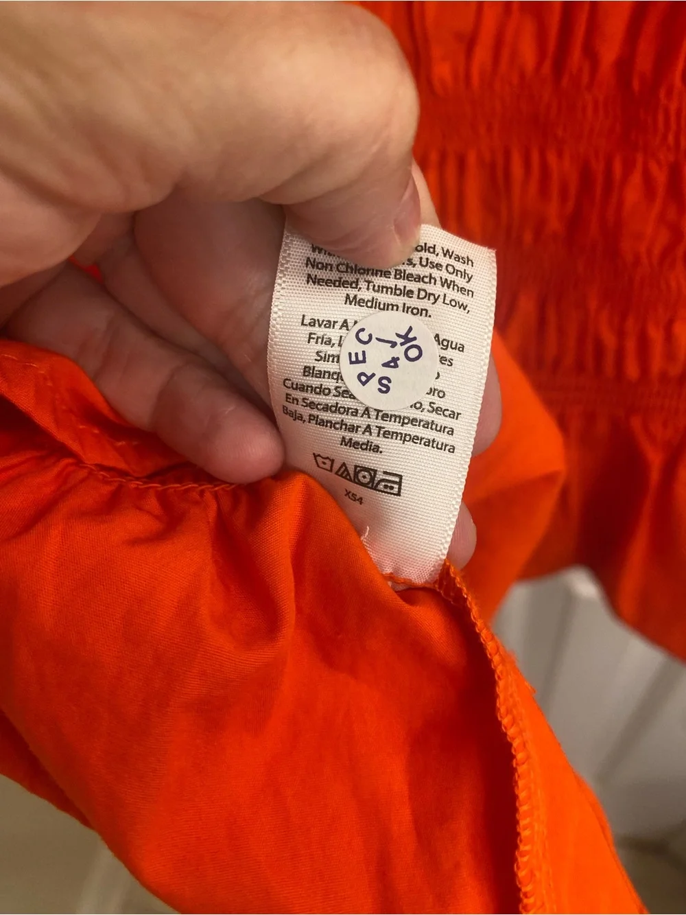 Sleeveless Smocked Peplum Top Bright Orange Coastal Summer Ruffle Top Size Large - Picture 13 of 14